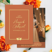 たった今結婚しました写真の結婚アナウンスメントカードの追加 案内状