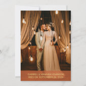 たった今結婚しました写真の結婚アナウンスメントカードの追加 案内状 (裏面)