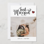 たった今結婚しました写真の結婚クリスマス発表 シーズンカード (正面)