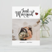 たった今結婚しました写真の結婚クリスマス発表 シーズンカード (スタンド正面)