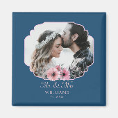 たった今結婚しました写真ポートレート結婚記念日 マグネット (正面)