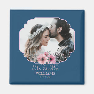 たった今結婚しました写真ポートレート結婚記念日 マグネット