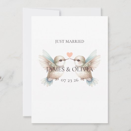 たった今結婚しました写真結婚の追加 案内状 (正面)