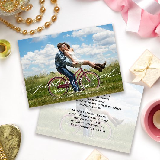 たった今結婚しました写真結婚発表招待状 招待状