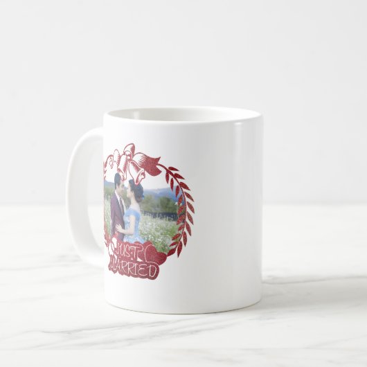 たった今結婚しました写真記念 コーヒーマグカップ (正面左)