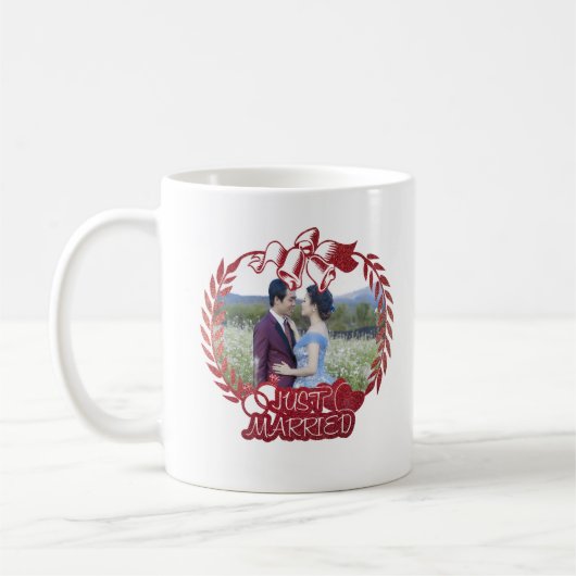 たった今結婚しました写真記念 コーヒーマグカップ (左)