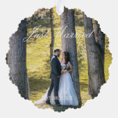 たった今結婚しました写真 オーナメントカード (裏面)