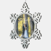 たった今結婚しました写真 スノーフレークピューターオーナメント (右)