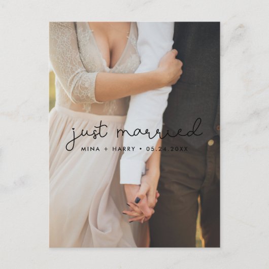 たった今結婚しました可愛い結婚脚本の写真 ポストカード (正面)