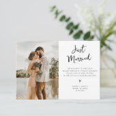 たった今結婚しました台本結婚写真の発表 サンキューカード (スタンド正面)