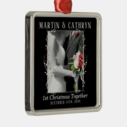 たった今結婚しました名（1年目のクリスマス） メタルオーナメント (右)