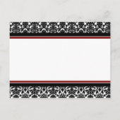 たった今結婚しました告知はがき赤いダマスク 案内ポストカード (裏面)