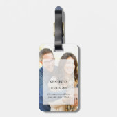 たった今結婚しました夫妻の写真 ラゲッジタグ (裏面縦)