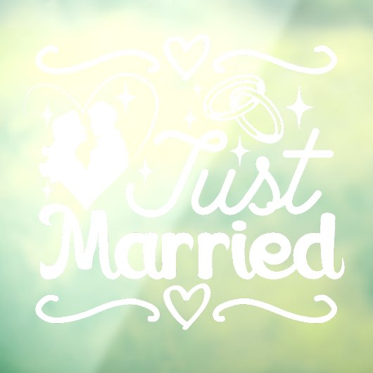 たった今結婚しました対ハート結婚のリングや輪 ウィンドウサイン (シート3)