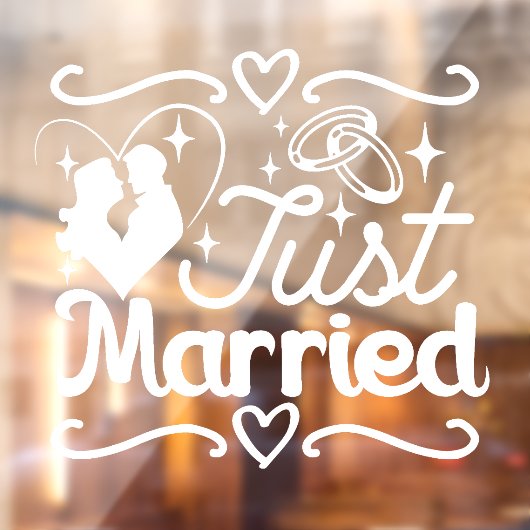 たった今結婚しました対ハート結婚のリングや輪 ウィンドウサイン (シート2)