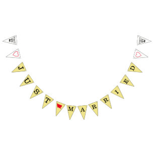 たった今結婚しました徴候 バンティングフラッグ