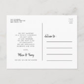 たった今結婚しました手書きミニマ結婚リストの写真 ポストカード (裏面)