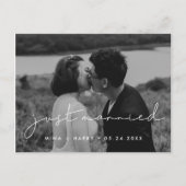 たった今結婚しました手書きミニマ結婚リストの写真 ポストカード (正面)