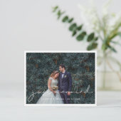 たった今結婚しました手書きミニマ結婚リストの写真 ポストカード (スタンド正面)