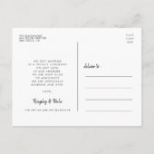 たった今結婚しました手書きミニマ結婚リストの写真 ポストカード (裏面)