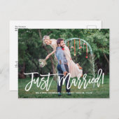 たった今結婚しました手書き写真結婚の 案内ポストカード (正面/裏面)