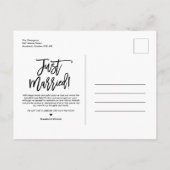 たった今結婚しました手書き写真結婚の 案内ポストカード (裏面)