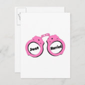 たった今結婚しました手錠 案内ポストカード (正面/裏面)