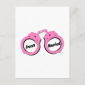たった今結婚しました手錠 案内ポストカード (正面)