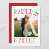 たった今結婚しました新婚クリスマスカード シーズンカード (正面/裏面)