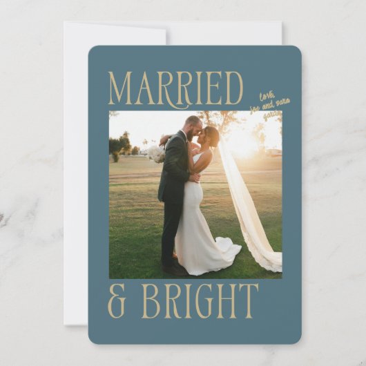 たった今結婚しました新婚クリスマスカード シーズンカード (正面)