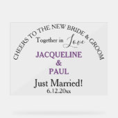 たった今結婚しました新郎新婦ダスティスミレ澄んト アクリルサイン (正面)