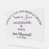 たった今結婚しました新郎新婦ダスティスミレ澄んト アクリルサイン (傾斜)