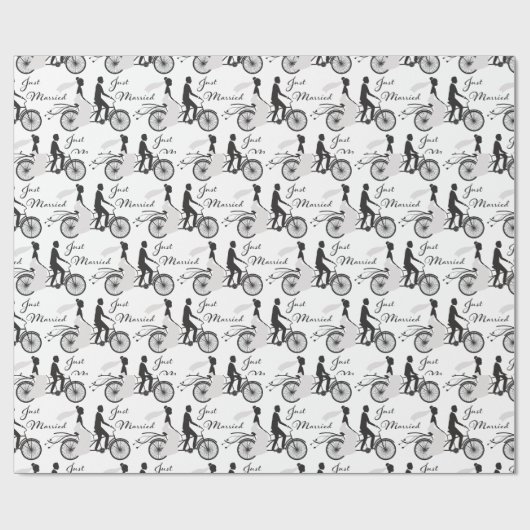 たった今結婚しました新郎自転車 ラッピングペーパー (フラット)