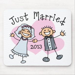 たった今結婚しました棒人間たちの マウスパッド