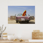 たった今結婚しました標識およびサーフボード ポスター (キッチン)