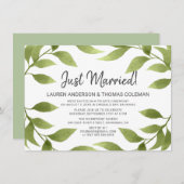 たった今結婚しました水彩ウィローリース発表 招待状 (正面/裏面)