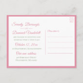 たった今結婚しました水彩ピンクフローラ結婚ズ 案内ポストカード (裏面)