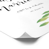 たった今結婚しました水彩葉緑結婚の徴候 ポスター (角)