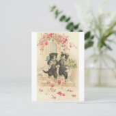 たった今結婚しました猫 ポストカード (スタンド正面)