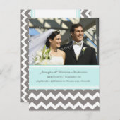 たった今結婚しました発表写真はがきグレー 案内ポストカード (正面/裏面)