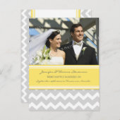 たった今結婚しました発表写真はがきグレー 案内ポストカード (正面/裏面)