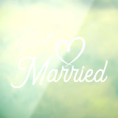 たった今結婚しました白ハート ウィンドウサイン (シート3)