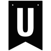 たった今結婚しました白黒モダンミニマル バンティングフラッグ (第3の旗)