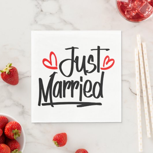 たった今結婚しました白黒結婚発表 スタンダードランチョンナプキン (インサイチュ)