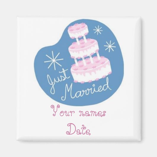 たった今結婚しました磁石 マグネット (正面)