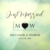 たった今結婚しました窓の2対の固定ペア ウィンドウサイン (シート3)