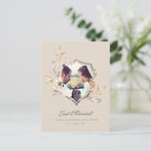 たった今結婚しました立案発表写真はがき 案内ポストカード (スタンド正面)