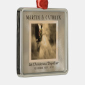 たった今結婚しました第1回カスタムクリスマス年 メタルオーナメント (右)