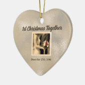 たった今結婚しました第1回クリスマスヴィンテージ写真 セラミックオーナメント (左)