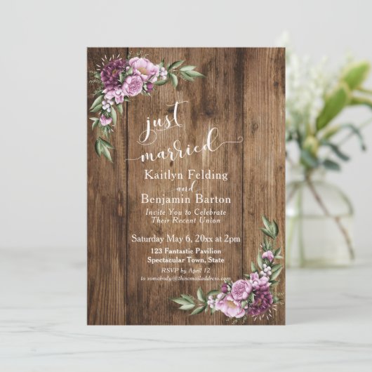 たった今結婚しました素朴とフローラ披露宴のみ 招待状 (スタンド正面)